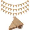 G2PLUS Ghirlanda Bandierine di iuta-5PCS 4M Bandierine di Iuta-60 Bandiere Triangolari Riutilizzabili Gagliardetto di Tela Vintage Decorazione per Matrimoni Feste di Compleanno