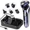 YONGYAO Rasoir électrique pour homme 5 en 1 Étanche IPX7 Avec station de charge USB 4D Rasoir Electrique Pour Hommes Rasoir Sans fil Humide Et Sec Rasoirs Rotatifs Avec Tondeuse Escamotable et Affichage LED