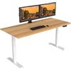 FLEXISPOT E6+180 * 80cm Scrivania Regolabile in Altezza Standing Desk Scrivania Elettrica Scrivania Motorizzata a 3 Stadi a 2 Motore Capacità di carico 125 kg (180x80 cm, Bambù+Bianco)