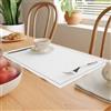 Encasa XO Tovagliette Americane, Lavabili in Cotone 48x32 cm | Bianco, Puro Cotone | Design Orlato | Sottopiatti Tavola | Lavabile in Lavatrice | Set di 4