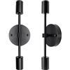 LAKONEI Illuminazione da Parete Vintage per Bagno Nero 2 Pezzi Lampada da Soffitto Lampada da Parete con 2 Luci Applique da Parete Interno Industriale Moderna Lampada da Specchio per foyer