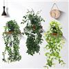 INSANYJ Piante Finte da Interno Esterno, 3 Pianta Finta Cadente con Vaso, Edera Finta Pianta Artificiale di Edera Pensile, Plastica Pianta Artificiale per Matrimoni, Giardini, Casa Decorazione