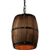 Newrays American Country Loft Wood Wine Barrel Hanging Fixture Lampada a Sospensione a Soffitto E27 Light for Bar Cafe Living Dining Room Restaurant (mezzo)