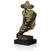 LEPENDOR Decorazioni da scrivania astratte e creative La statua del pensatore, Statue di mani e viso e sculture per la decorazione del soggiorno di casa - (Silenzio, D'oro)