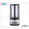Technochef - Vetrina FRIGO da banco con vetro tondo, 1 Porta, Statico, Temp.+2 +8C, Classe C, lt.100, Mod.ARC100B