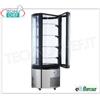 Technochef - Vetrina FRIGO su ruote con vetro tondo, 1 Porta, Statico, Temp.+2 +8C, lt.400, Classe C, Mod.ARC400RC