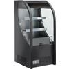 Ristoattrezzature Modello: 108820020012650,Espositore murale ventilato con frontale aperto nero +2°C +10°C dimensione 64x74,1x145,7h cm