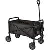 Amazon Basics Collezione Utensili da Giardino - Carrello da giardino, pieghevole, per esterni, con borsa di custodia, nero