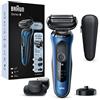 Braun Series 6 Rasoio Elettrico Barba, Regolabarba Uomo EasyClick, Base Di Ricarica, SensoFlex, Wet&Dry, Ricaricabile, Custodia da Viaggio, Rasoio A Lamina Senza Fili, 61-B4500cs Blu