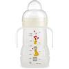 MAM Trainer Night 220 ml, Biberon acqua 4+ mesi con manici che si illuminano al buio, Borraccia neonato con tettarella antigoccia e beccucio extra-morbido, Accessori neonato antiscivolo, Neutro