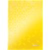 Leitz WOW Notebook A5 a righe, copertina rigida, 160 pagine, 80 fogli di carta certificata FSC (80 g/m²), rilegatura a filo, per ufficio, scuola o come diario, Giallo, 46271016