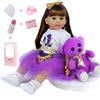 ZIYIUI Bambola Reborn Femmina 24 Pollici 55 Cm Bambole Reborn Bambino Realistica Morbido Silicone Vinilico Simulazione Ragazza Ragazzo Giocattoli Regalo di Natale