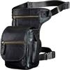 Le'aokuu Uomini Vera Pelle Borsa a Tracolla Gambe Incrociate Marsupio Messenger Riding Hip Bum Borsa 3110 (3110 B Nero)