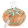 GeeRic Diffusore di Oli Essenziali 550 ML, GeeRic Ultrasuoni Umidificatore Diffusore di Aroma Diffusori Oli Profumati Nebulizzator per Oli Essenziali Silenzioso 7 Colori LED per Yoga Regalo Marrone