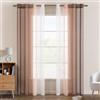 EMEMA Tende Voile Trasparenti Occhielli Sfumato per Soggiorno Camera da Letto Bagno Cucina Camera da Bambino Tenda Finestra Balcone Casa con 2 Pannelli 140 x 245 CM Marrone Chiaro
