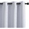 GIRASOLE HOME® Coppia Tende Oscuranti Termiche Morbide Fantasia Argentata 3D Tenda Isolante per Soggiorno Camera e Interni 2 Pannelli con Occhielli (140x145cm, Bianco Ghiaccio)