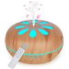 GeeRic Diffusore di Oli Essenziali 550 ML, Ultrasuoni Umidificatore Purificatore d'Aria Diffusore di Aromi Nebulizzatore per Oli Profumati 7 Color LED Silenzioso per Casa Yoga Regalo Salute Marrone