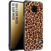 CUSTOMIZZA - Custodia cover nera morbida in tpu compatibile per Xiaomi Redmi Note 9S - Note 9 PRO leopardato maculato donna marrone leopard brown