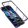 TENGMAO Cover Samsung Galaxy S7 Edge,Magnetica Integrata Cover[Cornice Metallica][Coperchio Posteriore in Vetro Temperato] Adsorbimento Magnetico Ultra Sottile Custodia,per Samsung S7 Case-Nero