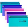 Snopake Electra Zippa Bag S - Cartelle trasparenti in formato 240 x 130 mm, 5 pezzi, colori assortiti