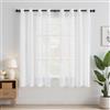 EMEMA 2 Pannelli Tende Trasparenti in Voile Con Occhielli Morbidi Finestre per Camera da Letto e per Salotto Eleganti Soggiorno 140x160cm Bianco