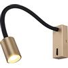 DAWALIGHT Lampada da Comodino Muro LED 5W Lampada da Lettura a Parete a Collo di Cigno Flessibile in Alluminio con Interruttore per Cameretta Soggiorno Interni Ufficio, Ottone antico