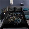 Sticker Superb. Set di Biancheria da Letto Modern Gamer 3D Copripiumini Trapunta in Microfibra Gamepad Console per Videogiochi Controller Copripiumino Federa per Bambino Ragazzo Teenager (Nero 1, 200_x_200_cm)