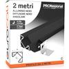 Eurocali 1x Profilo Angolare da 2 metri (2mt) in Alluminio Nero per Strisce LED Copertura Opaca - larghezza max striscia led 12,1 mm - 19 x 19