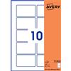 Avery - 100 etichette adesive rettangolari, pellicola di poliestere bianca, formato 80 x 50 mm, personalizzabili e stampabili laser e copiatrice (FPL-80 x 50.Fr)