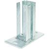 Alberts 685423 Staffa portapalo per pali angolari per griglie a barra doppia, da avvitare, zincata a caldo, piastra 150 x 80 mm, per pali 60 x 40 mm