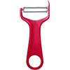 Fackelmann Pelapatate in plastica/Acciaio Inox, Rosso/Argento, 14 x 8 x 1,2 cm