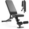 leikefitness Panca pieghevole regolabile per esercizi con blocco automatico per esercizi di inclinazione verticale e per tutto il corpo (GM5809 (nero)