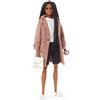 Barbie- Bambola Style Afroamericana con Capelli Treccine Lunghe e Nere e Tanti Accessori e Vestiti alla Moda, da Collezione, Giocattolo per Bambini +Anni GTJ83
