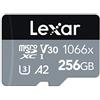 Lexar Professional 1066x Micro SD 256 GB, Scheda microSDXC UHSI Serie SILVER, Adattatore SD Incluso, Lettura Fino a 160MB/s, per Action Cam, Drone, Smartphone e Tablet (LMS1066256GBNAAG)