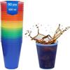 8around- Bicchieri Plastica Lavabili (50 Bicchieri Colorati+50 Cannucce)