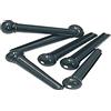 Gewa Piroli/Bridgepin con Puntino in Abalone, Plastica PVC, Set da 6 Pezzi, Nero