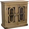 DRW Mobile da Ingresso con 2 Ante in Legno e Vetro Naturale 90 x 40 x 90 cm, Multicolore, Grande