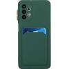 Miagon Opaco Portafoglio Custodia per Samsung Galaxy A53 5G,Slot Card Holder Porta Carte Cover Protettiva in Silicone Sottile Morbido AntiGraffio Case,Buio Verde