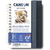 Canson - Professional Book - Carta Multitecnica - Grana fine - 300g/m² - Taccuino Spiralato - A5-14 -8x21cm - Bianco - 28 fogli