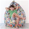 Vilber, Pouf PERA XL, ergonomico e modellabile. Dimensioni: 80 x 130 cm imbottitura perle polistirolo con 260 litri. Tessuto stampato impermeabile antimacchia per uso interno ed esterno. Collezione