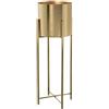 DRW Set di 2 vasi con supporto in metallo dorato 27,5 x 75 cm, vaso 24 x 23 cm