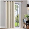 PONY DANCE Tenda Oscurante per Porta con Anelli Moderna Curtain Termica per Camera da Letto e Salotto Finestra 1 Pezzo L 132 x A 210 cm, Beige Chiaro