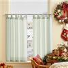 TOPICK Tenda a righe in lino con strisce, opaca, corta, per cucina, sala da pranzo, bagno, piccola finestra, 65 x 90 cm, verde su beige