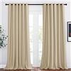 PONY DANCE Tende Termiche Isolanti per Interni 2 Pezzi - Tende Camera da Letto Decorazioni Tende Bambini Cameretta con Anelli Tenda Oscurante da Interno L 200 x A 245 cm, Beige