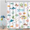 Bonhause Tenda Doccia Pesce Tropicale Oceano 180 x 180 cm Tende per Doccia in Poliestere Impermeabile Antimuffa Lavabile Tende Bagno con 12 Ganci