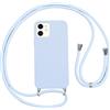Vauki Cover per Cordino con Collana per iPhone 11 6.1, Custodia Silicone Morbido con Corda, Case Tracolla Antiurto con Necklace Regolabile per iPhone 11, Viola