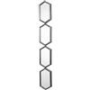 DRW Specchio da parete allungato in metallo argentato 16 x 4,5 x 88 cm