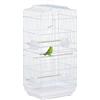 PawHut Voliera per Uccelli Gabbie per pappagalli in Metallo e Plastica con Trespoli, Altalena e Ciotole,46.5x35.5x92cm, Bianco|Aosom
