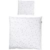 ROBA - Biancheria per culla Sternenzauber grau, set culla 2 pezzi, biancheria da letto per bambini 80 x 80 cm, 100% cotone