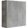 Mama Store Pensile Doppio 2 Ante e Sistema di Apertura Push And Pull, Laminato, L. 68 X P. 22 X H. 71 Cm, Legno, Grigio Cemento